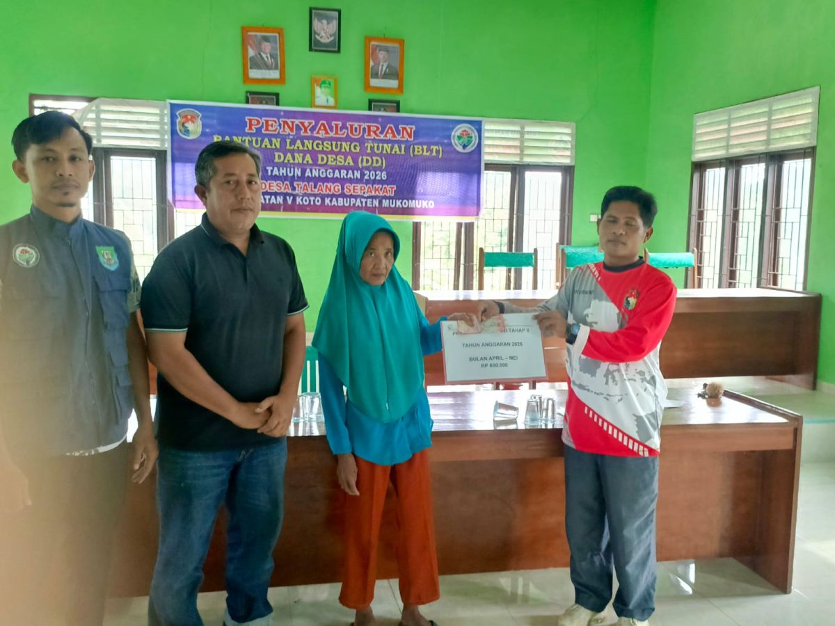 Pemerintah Desa Talang Sepakat Salurkan BLT Dana Desa Tahun 2026 kepada 5 Keluarga Penerima Manfaat